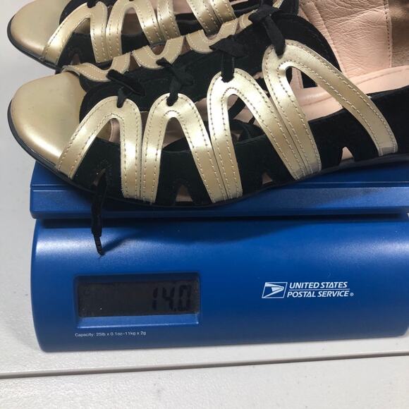 Beautifeel gold/black suede open toe shoes size 38 - Picture 6 of 6